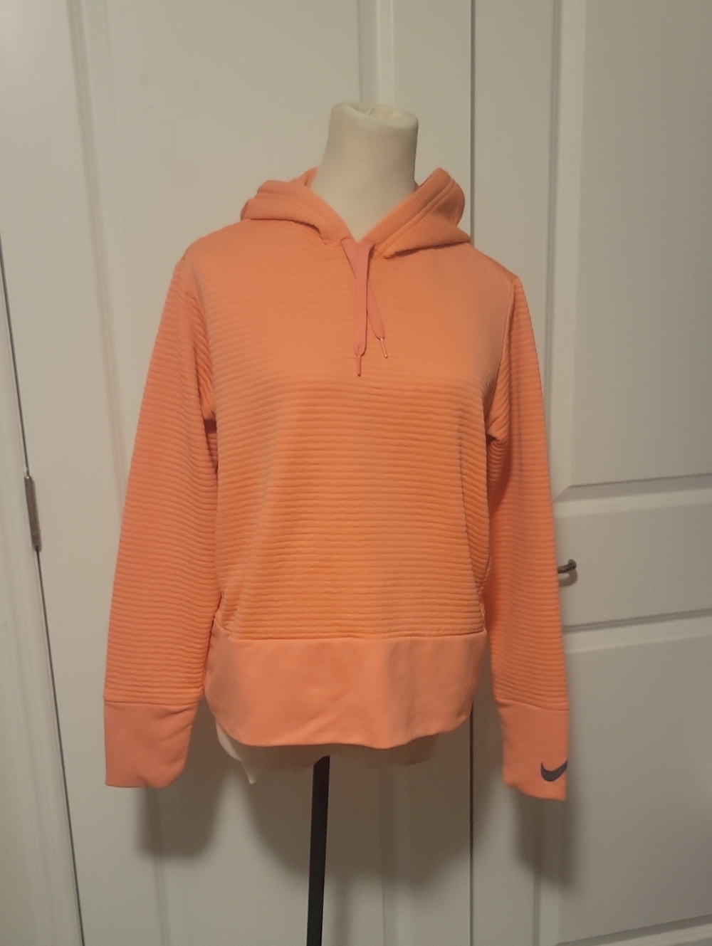 Nike Women's Peach Ribbed Hooded Sweatshirt